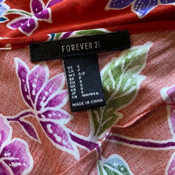 F21 • Floral Open Shoulder Wrap Dress - Picture 8 of 14